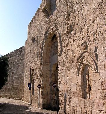ancient stone wall with entrance